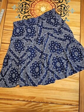 St. John's Bay Blue Paisley Tiered Skirt
